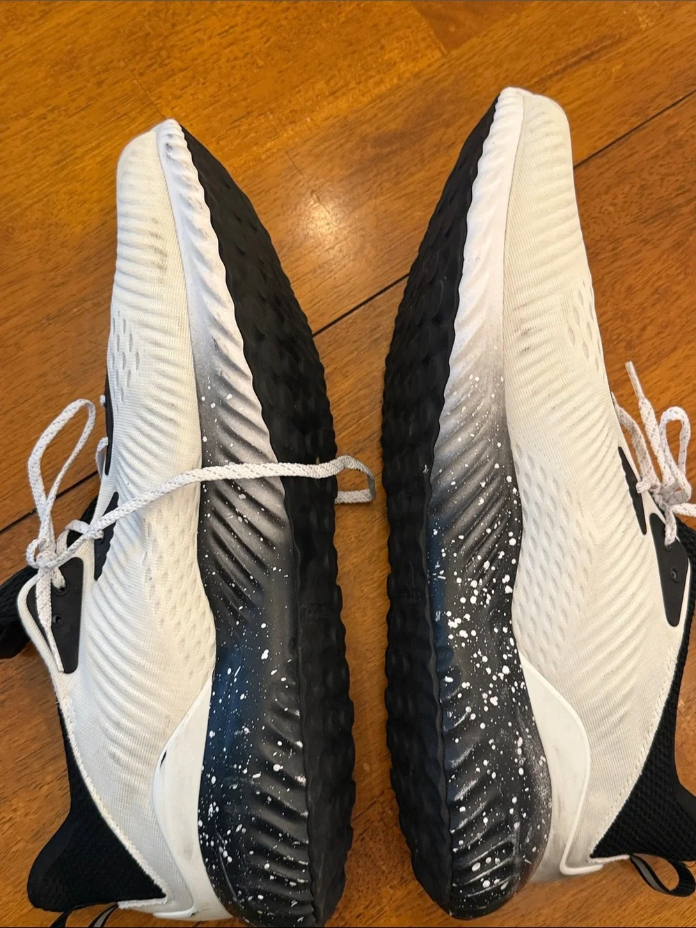 adidas White & Black Speckled Sole Trainers size 16